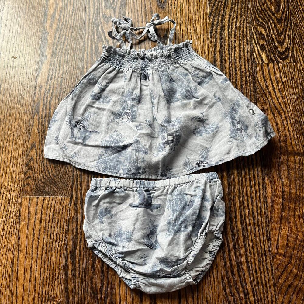 Oeuf Toile de Jouy Print Set (18-24M)